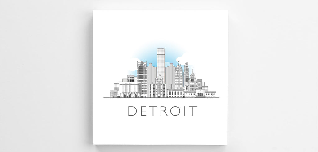 Detroit Cityscape Canvas Print