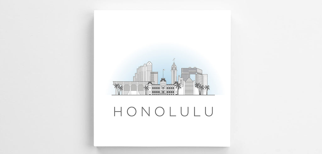 Honolulu Hawaii Cityscape Canvas Print